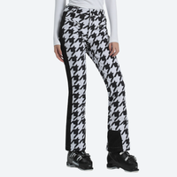 
                  
                    Women's slim waterproof ski trousers for resort - houndstooth ski pants with black side stripe, for skiing and snowboarding
                  
                