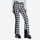 Women's slim waterproof ski trousers for resort - houndstooth ski pants with black side stripe, for skiing and snowboarding