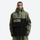 Men's breathable 2-layer snowboard jacket and pants - olive green and black colorblock, for resort and street wear