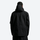 Men's breathable 2-layer snowboard jacket and pants - black, on-model back hood view, for powder days and winter commute