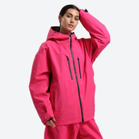 
                  
                    Women's waterproof 2L snow jacket and pants - pink jacket, on-model three-quarter front view, for skiing and snowboarding
                  
                