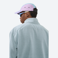 
                  
                    Unisex honeycomb texture fleece jacket - light blue honeycomb fleece jacket on men with cap, for hiking and trail walking
                  
                