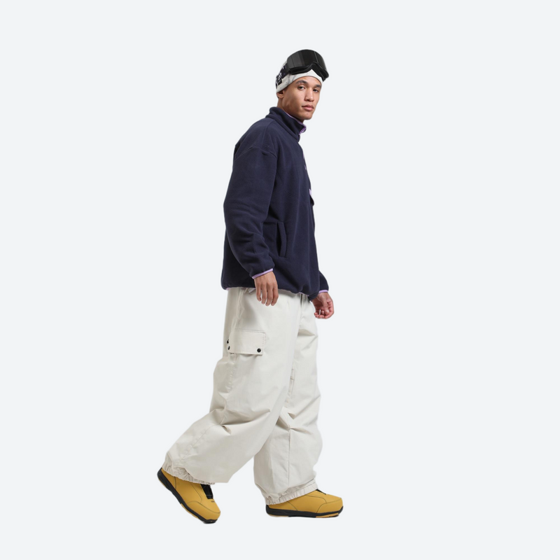Unisex breathable wide-leg ski pants - cream snow pants, for powder days and winter commute