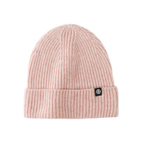 
                  
                    Cuffed wool beanie in many colors - pink wool snow beanie, front product view, for winter mountain trips
                  
                