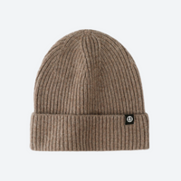 
                  
                    Hearth wool snow beanie with cuffed rib knit - camel wool snow beanie, front product view, for winter mountain trips
                  
                