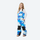 Youth 3-layer ski suit with bib pants - blue camo print bib pants, for kids skiing and snowboarding