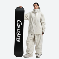 
                  
                    Women's colorblock ski jacket set - cream jacket with cream pants, for powder days and winter commute
                  
                