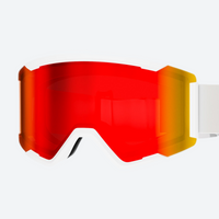 
                  
                    Cylindrical ski goggles with anti-fog UV lens - red cylindrical ski lens with yellow strap, for winter mountain trips
                  
                