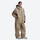 Women's colorblock ski pullover set - tan jacket with tan pants, for cold-weather winter sports