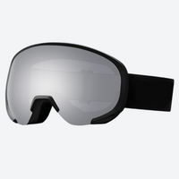 
                  
                    Ventilated spherical ski snow goggles - silver-gray mirror lens, front view, for freeride and backcountry skiing
                  
                