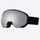Ventilated spherical ski snow goggles - silver-gray mirror lens, front view, for freeride and backcountry skiing