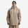 Women's colorblock ski jacket set - tan, on-model front view, for skiing and snowboarding