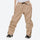 Unisex waterproof 2L snow jacket and pants - tan snow pants, on-model three-quarter front view, for resort and street wear