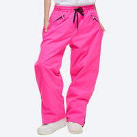 
                  
                    Breathable anorak ski jacket in candy colors - rose red snow pants, on-model front view, for powder days and winter commute
                  
                