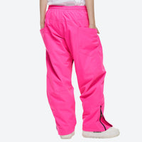 
                  
                    Unisex 2-layer snowboard jacket and pants - rose red snow pants, on-model back view, for powder days and winter commute
                  
                