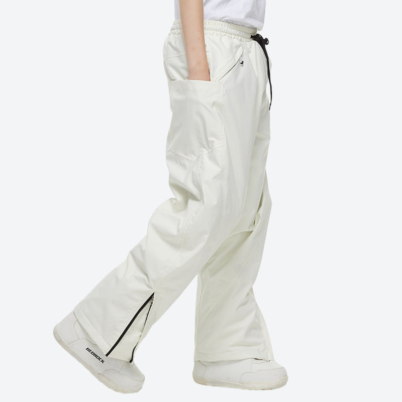 Unisex waterproof 2L snow jacket and pants - white snow pants, for powder days and winter commute