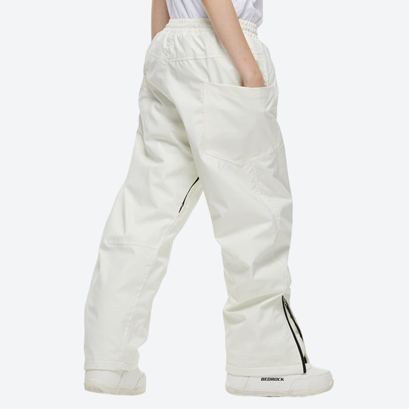 Breathable anorak ski jacket in candy colors - white snow pants, for cold-weather winter sports