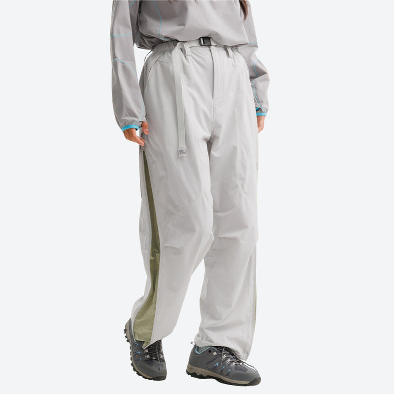 Lightweight cargo hiking pants with mesh lining - off-white cargo hiking pants with gray top, for travel and daily commute
