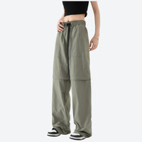 
                  
                    Women's zip-off convertible hiking pants - olive gray zip-off hiking pants with black top, for travel and city walks
                  
                