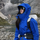 Women's hardshell snowboard jacket with zip vents - blue hardshell jacket, for hiking and travel