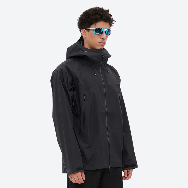 Men's 3L hardshell ski jacket 20K waterproof 15K breathable - black hardshell jacket, for resort and backcountry days