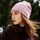 Cocoon 95 percent merino wool beanie ultra soft - pink letter print merino beanie on women, for skiing and snowboarding