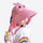 Foldable kids sun hat with cartoon neck flap - pink dinosaur kids sun hat on girl, for beach and waterside play