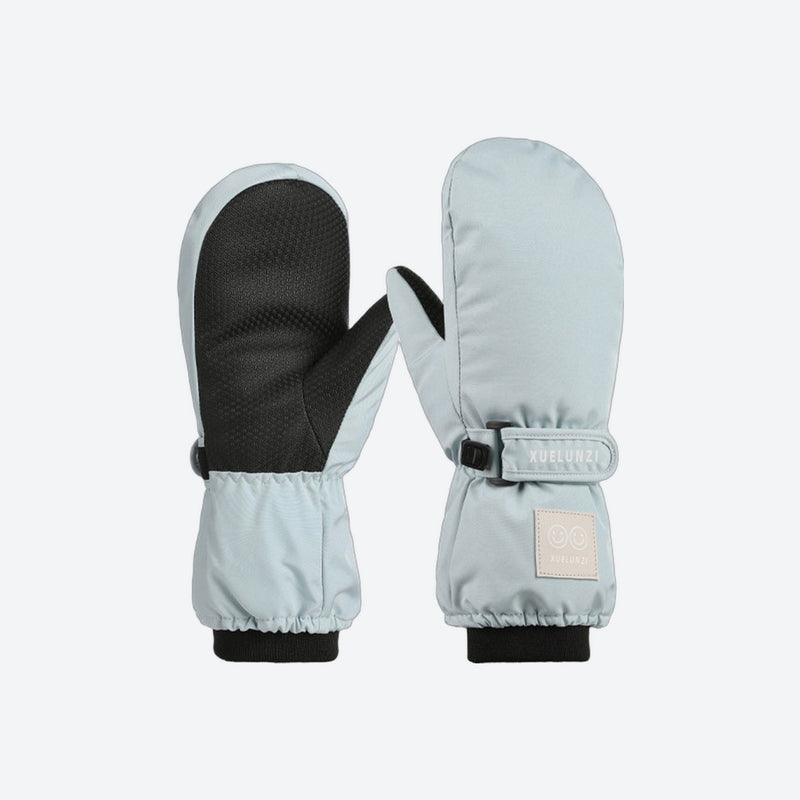 Kids' snow gloves and mittens for winter sports - kids snow mittens pair, light blue pair view, for skiing and snowboarding