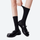 Merino wool socks with 3D massage knit - black merino wool socks on feet, for travel and city walks