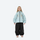 Kids breathable snowboard jacket and bib pants set - ice blue jacket with black pants, for youth snow play and sledding