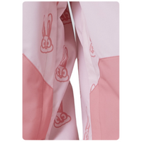 
                  
                    Women's 2-layer snowboard jacket and pants - pink, fabric print close-up detail, for powder days and winter commute
                  
                
