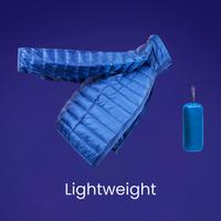 
                  
                    Men's lightweight waterproof down midlayer for cold days - blue ultra-light down jacket, for travel and city walks
                  
                