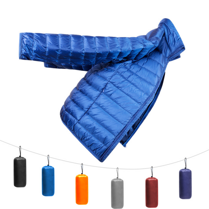 Men's ultra-light compact down mid-layer jacket - blue ultra-light down jacket, down fill traps body heat