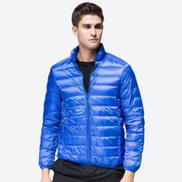 
                  
                    Men's ultra-light compact down mid-layer jacket - blue ultra-light down jacket on men, for layering in cold weather
                  
                