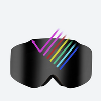 
                  
                    Cylindrical snow goggles with UV protection anti-fog lens - black cylindrical lens, for resort ski days
                  
                