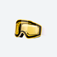 
                  
                    Aurora white cylindrical ski goggles with mirror lens - gold cylindrical ski lens with black frame, for resort ski days
                  
                