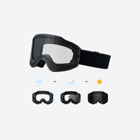 
                  
                    Light adaptive magnetic lens snow goggles UV protection - black frame photochromic cylindrical ski goggles
                  
                