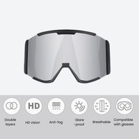 
                  
                    Quick lens change cylindrical snow goggles UV protection - silver cylindrical ski lens, for resort ski days
                  
                
