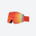 Aurora quick release cylindrical ski goggles - orange red cylindrical ski lens, red frame product view, for resort ski days