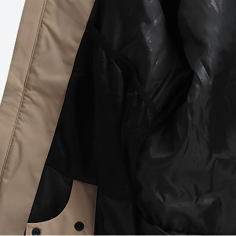 Women's breathable 2-layer snowboard jacket and pants - tan and cream, for powder days and winter commute