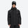 Men's reflective piping breathable ski jacket set - black jacket, on-model front view, for skiing and snowboarding