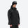Men's 2-layer snowboard jacket and pants - black jacket, on-model three-quarter front view, for resort and backcountry days