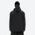 Men's reflective piping breathable ski jacket set - black jacket, on-model back view, for cold-weather winter sports