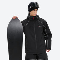 
                  
                    Men's waterproof 2L snow jacket and pants series - black jacket, for cold-weather winter sports
                  
                