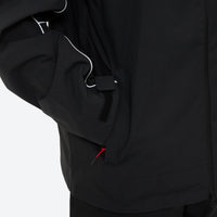 
                  
                    Men's reflective piping breathable ski jacket set - black jacket, cuff zip close-up detail, for skiing and snowboarding
                  
                