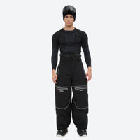 
                  
                    Men's reflective piping breathable ski jacket set - black snow pants with black top, for powder and piste riding
                  
                