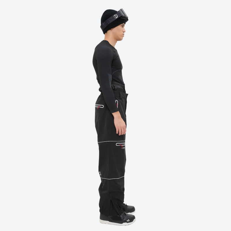 Men's waterproof 2L snow jacket and pants series - black snow pants with black top, for skiing and snowboarding