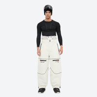 
                  
                    Men's reflective piping breathable ski jacket set - white snow pants with black top, for resort and backcountry days
                  
                