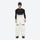 Men's reflective piping breathable ski jacket set - white snow pants with black top, for resort and backcountry days