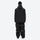 Men's reflective piping breathable ski jacket set - black jacket with black pants, for cold-weather winter sports